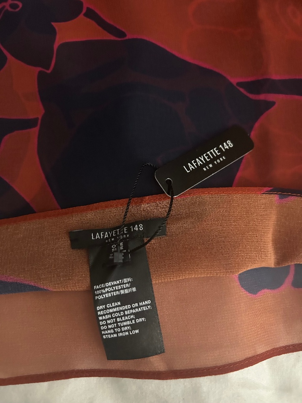 Lafayette 148 NY Floral Print rectangular scarf